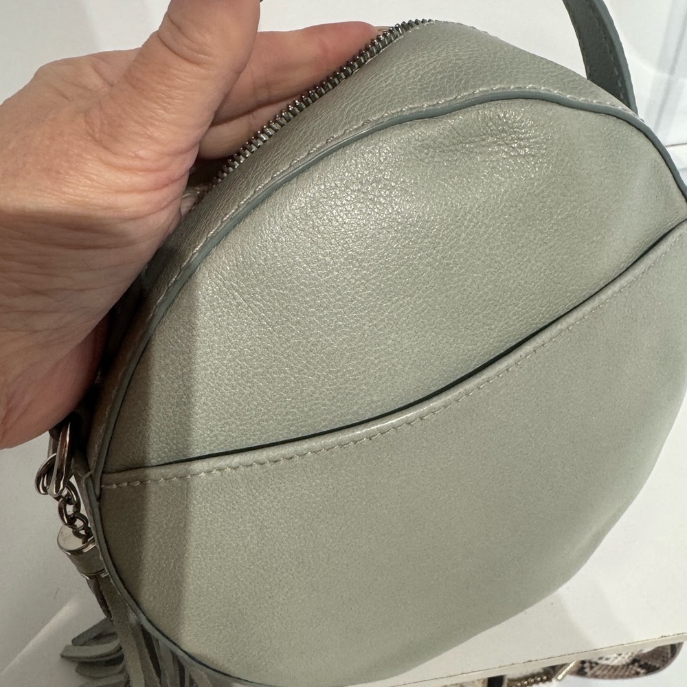 Brahmin Round Croc-Embossed Crossbody in Sage Green - Picture 3 of 4